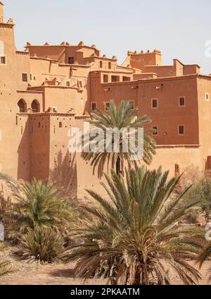 Maroc, Quarzazate, Kasbah Taourirt, résidence historique fortifiée Banque D'Images