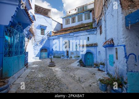 Maroc, Chefchaouen, la ville bleue, Médina, vieille ville Banque D'Images