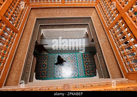 Maroc, Marrakech, Madersa Ben Youssef madrasa, architecture fine Banque D'Images