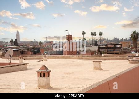 Maroc, Marrakech, médina, vieille ville, sur les toits Banque D'Images