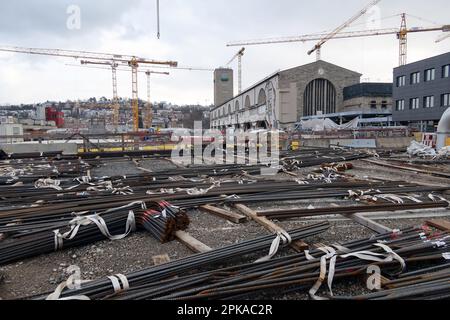 20.01.2023, Allemagne, Bade-Wurtemberg, Stuttgart - modernisation du Bonatzbau, bâtiment de réception de la gare centrale de Stuttgart. 00S230120D365CAROEX Banque D'Images