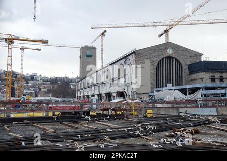 20.01.2023, Allemagne, Bade-Wurtemberg, Stuttgart - modernisation du Bonatzbau, bâtiment de réception de la gare centrale de Stuttgart. 00S230120D366CAROEX Banque D'Images