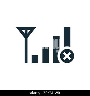 Aucun élément de modèle de conception d'icône de barre de signal mobile Illustration de Vecteur