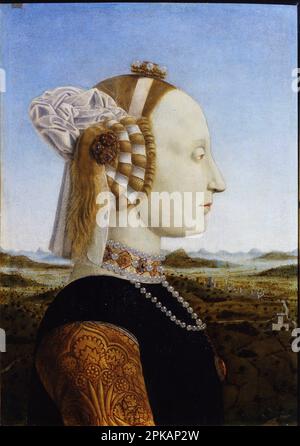Portraits du duc et de la duchesse d'Urbino, Federico da Montefeltro et Battista Sforza (1467 - 1472) par Piero della Francesca Banque D'Images