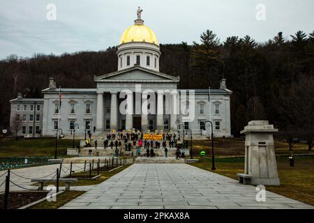 Extérieur du bâtiment du Capitole de l'État du Vermont à Montpellier, dans le Vermont Banque D'Images