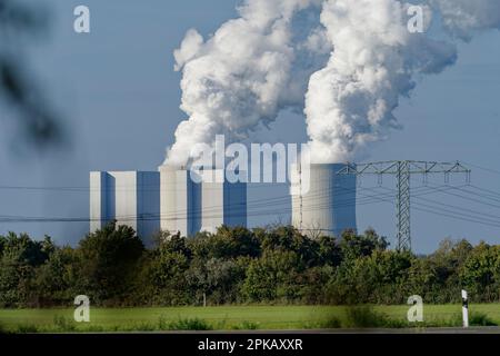 Centrale électrique au lignite Lippendorf dans la municipalité de Neukieritzsch, dans le district de Leipzig, en Saxe, Allemagne Banque D'Images