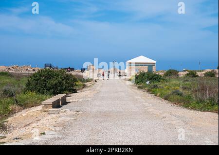 Paphos, quartier de Paphos, Chypre - 23 mars , 2023 - vue panoramique sur le site historique de Nea paphos Banque D'Images