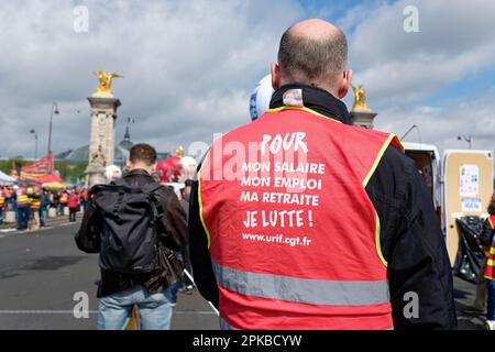 11ème journée de mobilisation contre la forme des réunions, les syndicats toujours unis malgré l'arrivée à la tête de la CGT de Sophie Binet Banque D'Images