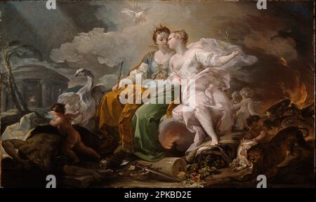 Allégorie de la paix et de la justice de 1753 à 1754 par Corrado Giaquinto Banque D'Images