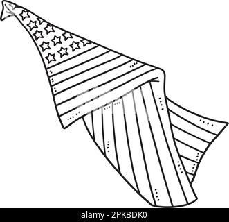 American Flag Isolated coloriage page pour enfants Illustration de Vecteur