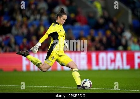 Shannon Turner, gardien de but d'Irlande du Nord, pendant l'amicale internationale féminine au stade de Cardiff City, au pays de Galles. Date de la photo: Jeudi 6 avril 2023. Banque D'Images