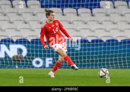 Hayley Ladd du pays de Galles pendant le match amical international des femmes femmes femmes du pays de Galles contre les femmes d'Irlande du Nord au Cardiff City Stadium, Cardiff, Royaume-Uni, 6th avril 2023 (photo de Craig Thomas/News Images), le 4/6/2023. (Photo de Craig Thomas/News Images/Sipa USA) crédit: SIPA USA/Alay Live News Banque D'Images