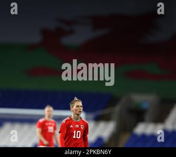 Cardiff, Royaume-Uni. 06th avril 2023. Jess Fishlock du pays de Galles est à l'affiche. Wales Women v Northern Ireland Women, football international amical au Cardiff City Stadium à Cardiff, pays de Galles, le jeudi 6th avril 2023. Cette image ne peut être utilisée qu'à des fins éditoriales. Usage éditorial seulement, photo par Andrew Orchard/Andrew Orchard sports photographie/Alamy Live News crédit: Andrew Orchard sports photographie/Alamy Live News Banque D'Images