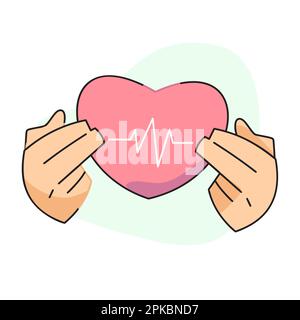 illustration vectorielle plate, signal de coeur mignon dans le coeur. Illustration de Vecteur