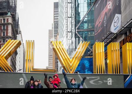 Super Bowl Boulevard à Times Square New York City, 2014. Banque D'Images