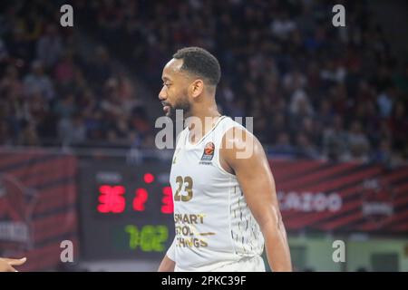 Vitoria-Gasteiz, Espagne, le 06th avril 2023: Le joueur de LDLC ASVEL Villeurbanne, David Lighty lors du tour 33rd de la ligue régulière de la Turkish Airlines EuroLeague 2022-23 entre Cazoo Baskonia Vitoria-Gasteiz et LDLC ASVEL Villeurbanne, sur 6 avril 2023, à la Buesa Arena de Vitoria, Espagne. Credit: Alberto Brevers / Alay Live News Banque D'Images