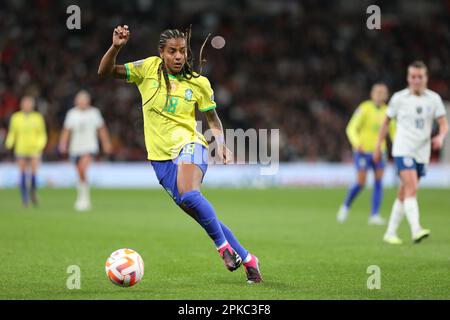 Londres, Royaume-Uni. 06th avril 2023. Geyse of Brazil Women à l'occasion du match FINALISSIMA de LA COUPE DES CHAMPIONS de la CONEBOL-UEFA entre les femmes d'Angleterre et les femmes du Brésil au stade de Wembley, Londres, Angleterre, le 6 avril 2023. Photo de Joshua Smith. Utilisation éditoriale uniquement, licence requise pour une utilisation commerciale. Aucune utilisation dans les Paris, les jeux ou les publications d'un seul club/ligue/joueur. Crédit : UK Sports pics Ltd/Alay Live News Banque D'Images