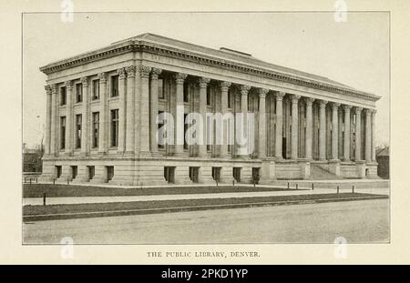 La bibliothèque publique, Denver du livre ' Colorado, le joyau de la reine des Rocheuses ' par Mae Lacy Baggs, date de publication 1918 Publisher Boston, The page Company part of the ' See America First ' Series Banque D'Images