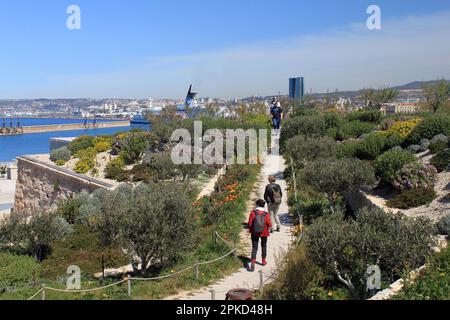 Le jardin des migrations, fort St Jean, fort Saint Jean, Mucem, Musée des civilisations de l'Europe et de la Méditerranée, Ferry, Marseille Banque D'Images