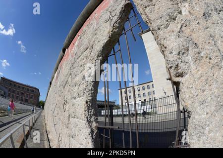 Vestiges, mur de Berlin, Niederkirchnerstrasse, Kreuzberg, Berlin, Allemagne Banque D'Images