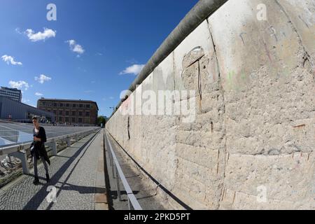 Vestiges, mur de Berlin, Niederkirchnerstrasse, Kreuzberg, Berlin, Allemagne Banque D'Images