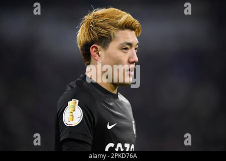 Ritsu Doan (42) SC Freiburg SCF, portrait, coupe DFB, Allianz Arena, Munich, Bavière, Allemagne Banque D'Images