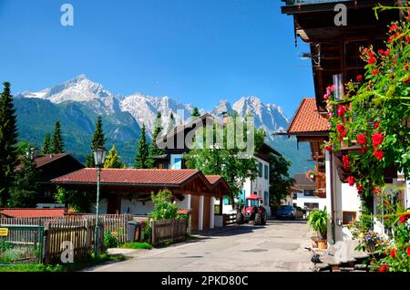 Historique, Groupe Zugspitze, Zugspitze, haute-Bavière, Garmisch-Partenkirchen, Allemagne Banque D'Images