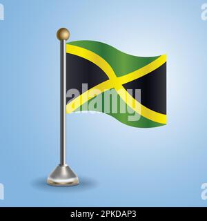 Drapeau de la Jamaïque. Symbole national, illustration vectorielle Illustration de Vecteur