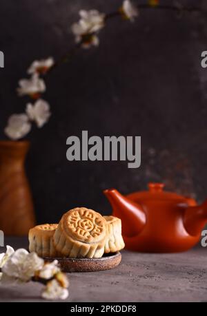 les gâteaux de lune sont un régal pour les vacances Banque D'Images