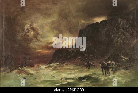 Tempête à Wellington Heads vers 1908 par Petrus van der Velden Banque D'Images