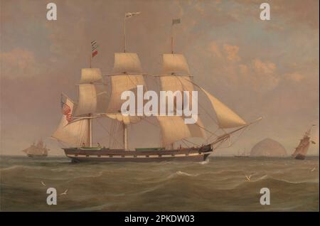 Le Black ball Line Packet Ship 'New York' au large d'Ailsa Craig 1836 par William Clark Banque D'Images