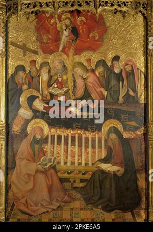 Dormition de la Vierge vers 1460-1465 par Pedro Garcia de Benabarre Banque D'Images