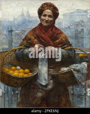 Femme juive vendant des oranges entre 1880 et 1881 par Aleksander Gierymski Banque D'Images