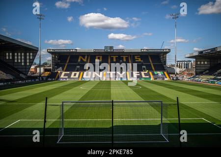 Une vue générale du stade Meadow Lane avant le match de la Vanarama National League Notts County vs Wealdstone à Meadow Lane, Nottingham, Royaume-Uni, 7th avril 2023 (photo de Ritchie Sumpter/News Images) Banque D'Images