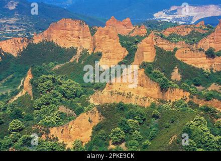 Las Medulas, Patrimoine de l'UNESCO. El Bierzo, province de Leon, Castilla Leon, Espagne. Banque D'Images