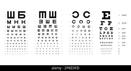 Ensemble de diagrammes pour tableau des diagrammes oculaires Illustration de Vecteur