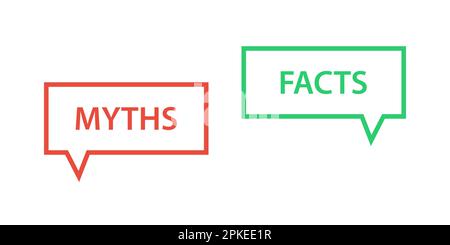 mythes vs faits icône bulles de discours Illustration de Vecteur