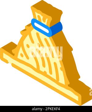 illustration vectorielle d'icône isométrique de récolte de blé pour grandes épis de feuilles Illustration de Vecteur