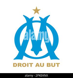 Vinnitsa, Ukraine - 14 décembre 2022: Football. Icône du logo du club de l'équipe du FC Marseille. Illustration de Vecteur