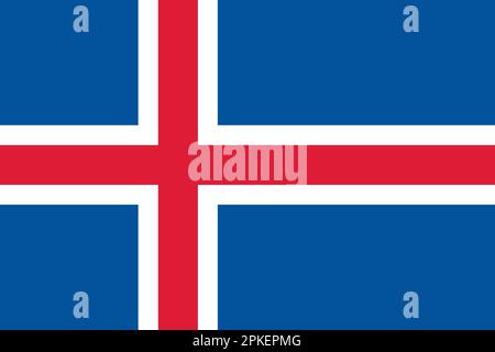 Drapeau national officiel de l'Islande Illustration de Vecteur