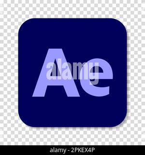 Vinnitsa, Ukraine - 30 décembre 2022: Icône du logo Adobe After Effect Illustration de Vecteur
