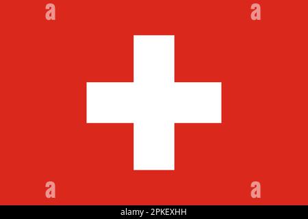 Drapeau national officiel de la Suisse Illustration de Vecteur