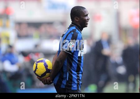 Milan, Italie, 07/02/2010 : Samuel ETO’o pendant le match Inter Cagliari Banque D'Images