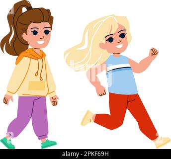 enfant fille lent rapide vecteur Illustration de Vecteur