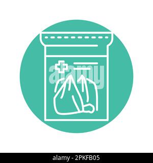Icône de ligne de couleur de bande triangulaire. Premiers soins. Aide médicale. Illustration de Vecteur