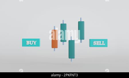 3d illustration de la négociation de crypto-monnaie du concept de rendu. Banque D'Images