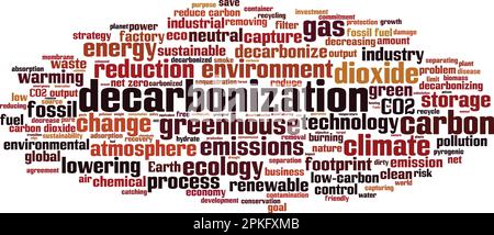 Concept de nuage de mot de décarbonisation. Collage de mots sur la décarbonisation. Illustration vectorielle Illustration de Vecteur