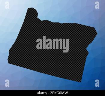 Carte géométrique de l'Oregon. Forme de pochoir de l'Oregon dans le style poly bas. Illustration vectorielle d'état américain puissante. Illustration de Vecteur