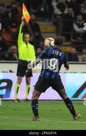 Milan, Italie, 24/03/2010 : Samuel ETO’o pendant le match Inter Livourne Banque D'Images