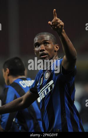 Milan, Italie, 24/03/2010 : Samuel ETO’o pendant le match Inter Livourne Banque D'Images